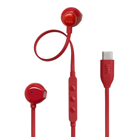 JBL TUNE 305C USB-C vezetékes fülhallgató, piros