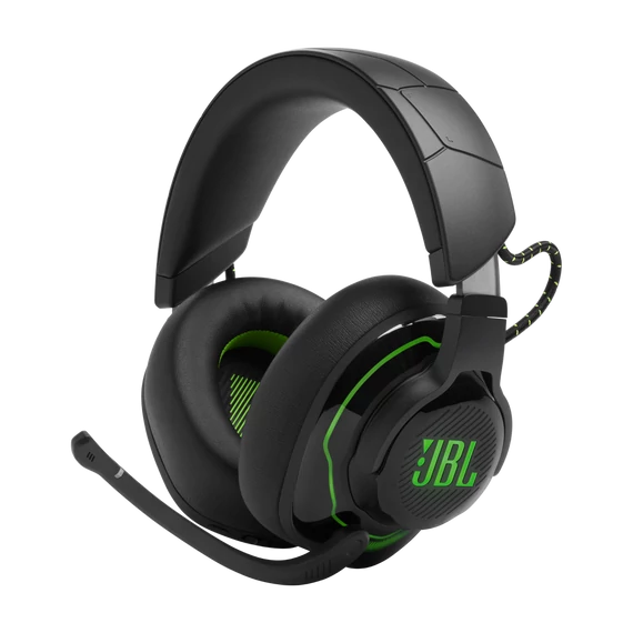 JBL Quantum 910X Gamer, zajszűrős, vezeték nélküli fejhallgató, fekete/zöld